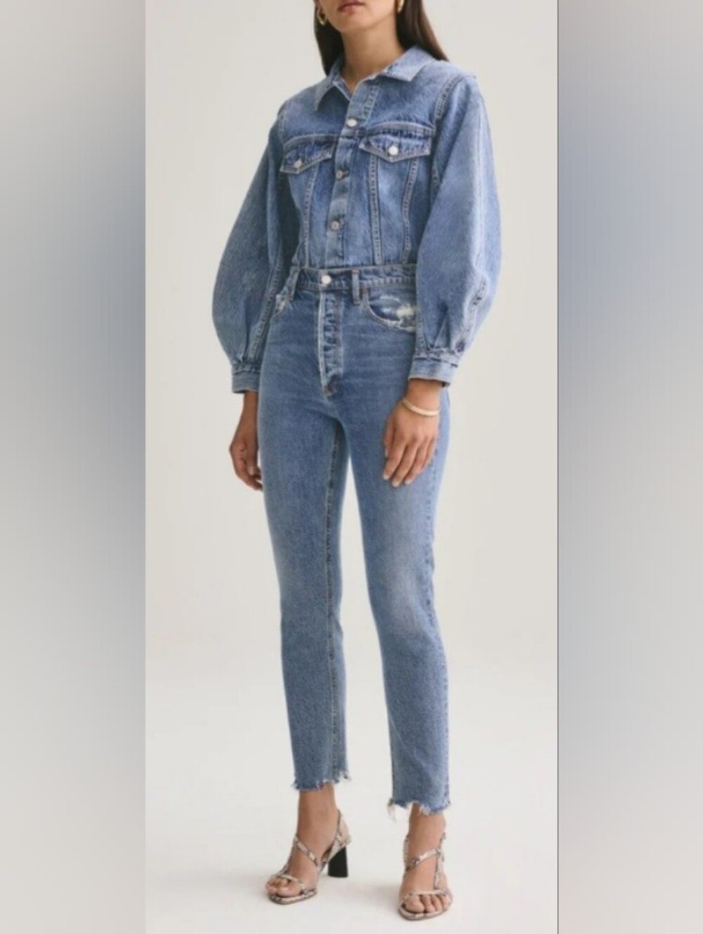 Agolde Nico High Rise Denim Jean Jeans Size 25 Button Fly